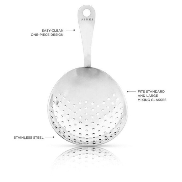 Viski Professional Stainless Steel‎ Julep Strainer- Cocktail Mixing Bar Tool - Picture 4 of 4